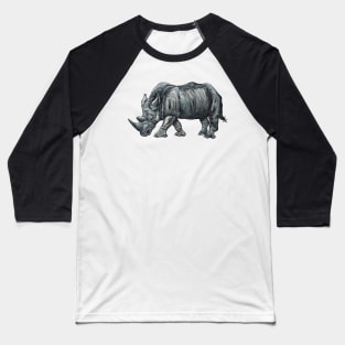 black rhino line art illustration Baseball T-Shirt
